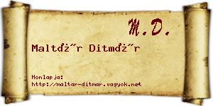 Maltár Ditmár névjegykártya